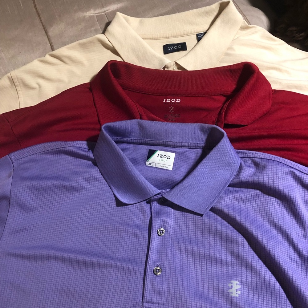 3 Izod golf shirts